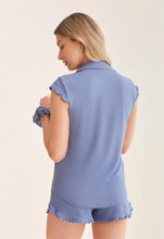 Load image into Gallery viewer, Fleur't Shortie PJ Set (Denim Waffle)