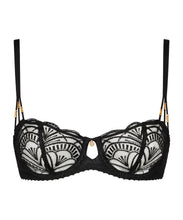 Load image into Gallery viewer, Aubade Vibes Half Cup Underwire Bra (Black and Pearl)