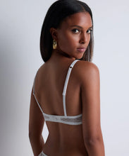 Load image into Gallery viewer, Aubade Vibes Moulded Plunge Push-Up Underwire Bra (Black and Pearl)