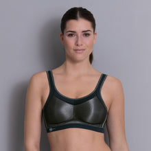 Load image into Gallery viewer, Anita Momentum Seamless Non-Underwire Sports Bra (Black + Desert)