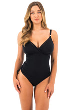 Load image into Gallery viewer, Fantasie East Hampton Underwire Plunge One-Piece Swimsuit (Black)