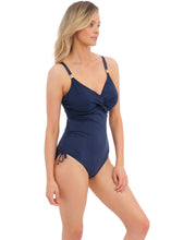 Load image into Gallery viewer, Fantasie Ottawa Twist Front One Piece Underwire Swimsuit (Black, Ink)
