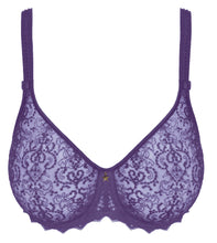 Load image into Gallery viewer, Empreinte Special Edition Cassiopee Dark Purple Seamless Unlined Lace Underwire Bra