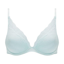 Load image into Gallery viewer, Passionata Brooklyn Ballad Blue Lacey Plunge Moulded Underwire Bra