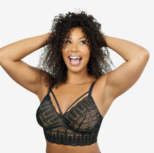Load image into Gallery viewer, Parfait Mia Lace Strings Wireless Padded Bralette (Black)