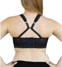 Load image into Gallery viewer, Parfait Adriana Bra Sized Lace Non-Underwire J-Hook Bralette (Black + Pearl White)