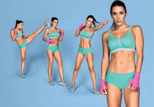 Load image into Gallery viewer, Anita Performance Non-Padded Non-Underwire Sports Bra Anthracite + Pool Blue