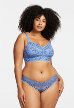 Load image into Gallery viewer, Montelle Cup Sized Non-Underwire Convertible Lace Bralette (Denim Blue)
