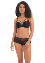 Load image into Gallery viewer, Freya Temptress Black + Cherry Moulded Plunge Removable String Bra
