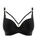 Load image into Gallery viewer, Freya Temptress Black + Cherry Moulded Plunge Removable String Bra