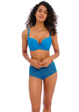 Load image into Gallery viewer, Freya Temptress Med Blue Moulded Plunge Underwire Bra