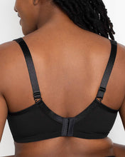 Load image into Gallery viewer, Curvy Couture Plunge Moulded Sheer Mesh T-Shirt Bra (Black + Leopard)