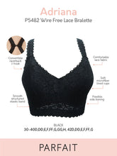 Load image into Gallery viewer, Parfait Adriana Bra Sized Lace Non-Underwire J-Hook Bralette (Black + Pearl White)