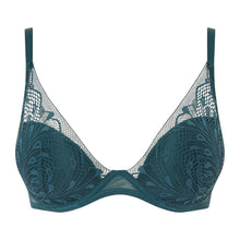 Load image into Gallery viewer, Passionata  (Talc + Bleu Ming) Thelma Plunge Lightly Lined Underwire Bra