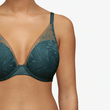 Load image into Gallery viewer, Passionata  (Talc + Bleu Ming) Thelma Plunge Lightly Lined Underwire Bra