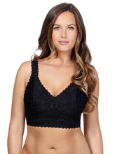 Load image into Gallery viewer, Parfait Adriana Bra Sized Lace Non-Underwire J-Hook Bralette (Black + Pearl White)