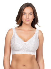 Load image into Gallery viewer, Parfait Adriana Bra Sized Lace Non-Underwire J-Hook Bralette (Black + Pearl White)