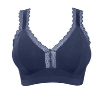 Load image into Gallery viewer, Parfait Dalis Bra Sized Non-Underwire Modal & Lace J-Hook Bralette (Navy)