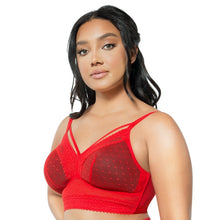 Load image into Gallery viewer, Parfait Mia Dot With Strings Wireless Padded Bralette (Racing Red)