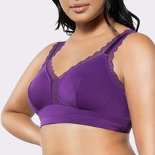 Load image into Gallery viewer, Parfait Dalis Bra Sized Non-Underwire Modal & Lace J-Hook Bralette (Amethyst)