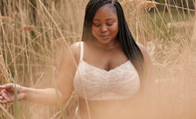 Load image into Gallery viewer, Montelle (New Sizes + Colours) Cup Sized Non-Underwire Convertible Lace Bralette (Skylight, Champagne)