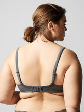 Load image into Gallery viewer, Passionata Brooklyn Lace Foam Lined Plunge Gris Intense Underwire Bra