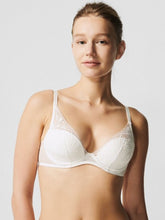 Load image into Gallery viewer, Passionata  (Talc + Bleu Ming) Thelma Plunge Lightly Lined Underwire Bra