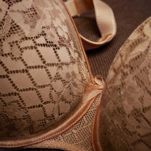 Load image into Gallery viewer, Empreinte Melody Lace Seamless Full Cup Padded Strap Underwire Bra (Caramel + Gold)