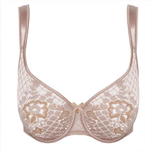 Load image into Gallery viewer, Empreinte Melody Lace Seamless Full Cup Padded Strap Underwire Bra (Caramel + Gold)