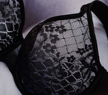 Load image into Gallery viewer, Empreinte Melody Lace Seamless Full Cup Padded Strap Underwire Bra (Black + Rose)
