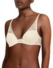 Load image into Gallery viewer, Passionata  (Talc + Bleu Ming) Thelma Plunge Lightly Lined Underwire Bra