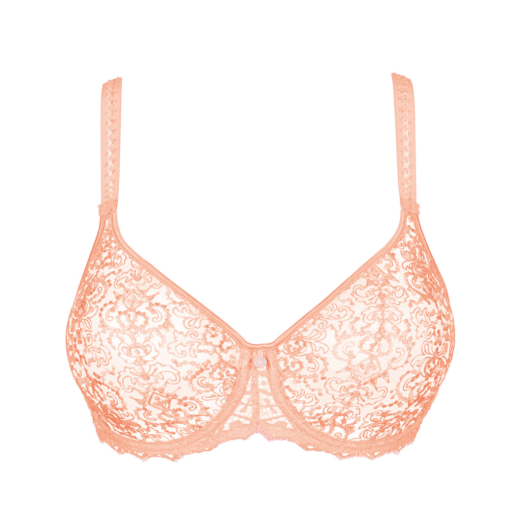 Empreinte Cassiopee Peach Seamless Unlined Lace Underwire Bra