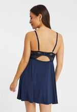 Load image into Gallery viewer, Fleur&#39;t Botanical Flirty Chemise Set (Empire Blue)
