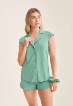 Load image into Gallery viewer, Fleur't Shortie PJ Set (Agave Green)
