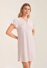 Load image into Gallery viewer, Fleur't Fluttered Sleeve Nightshirt (Strawberry Whip)
