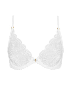Aubade Vibes Triangle Plunge Underwire Bra (Black and Pearl)