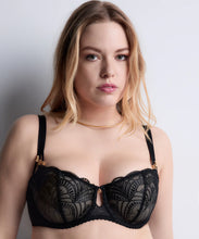 Load image into Gallery viewer, Aubade Vibes Half Cup Underwire Bra (Black and Pearl)
