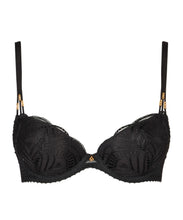 Load image into Gallery viewer, Aubade Vibes Moulded Plunge Push-Up Underwire Bra (Black and Pearl)
