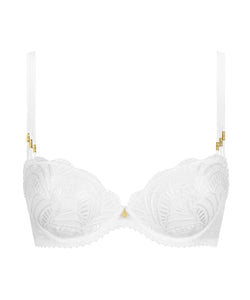 Aubade Vibes Moulded Plunge Push-Up Underwire Bra (Black and Pearl)