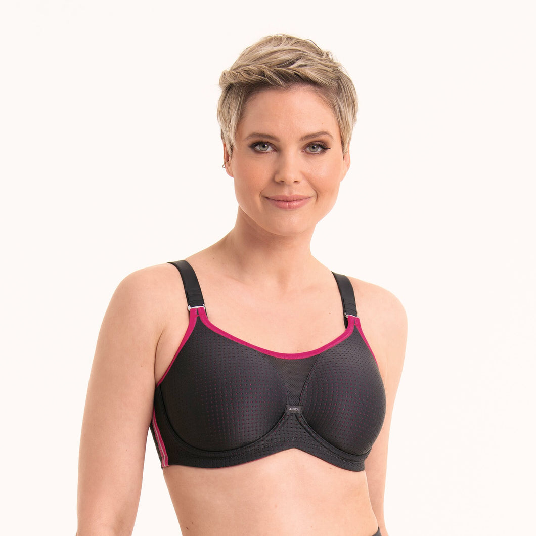 Anita Performance WireX Sports Bra with Underwire (Anthrazit/Pink)