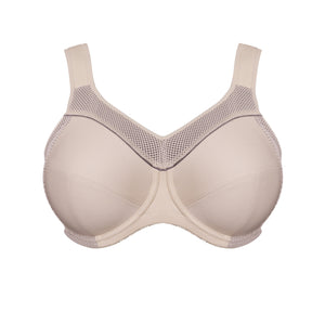 Ulla Kate Non-Padded Underwired Padded Strap Sports Bra (Nude)
