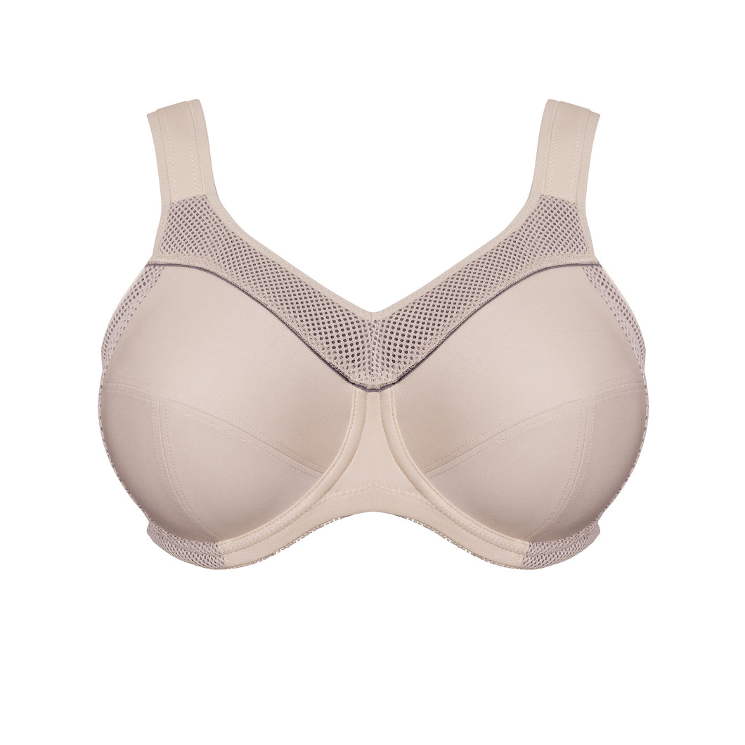 Ulla Kate Non-Padded Underwired Padded Strap Sports Bra (Nude)