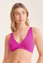 Load image into Gallery viewer, Fleur't Plunge Bralette (Passion Fruit and Black)
