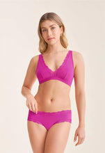 Load image into Gallery viewer, Fleur't Plunge Bralette (Passion Fruit and Black)
