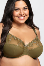 Load image into Gallery viewer, Ulla "Ulla" Full Coverage Embroidery Underwire Bra (Dark Olive)
