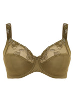 Load image into Gallery viewer, Ulla "Ulla" Full Coverage Embroidery Underwire Bra (Dark Olive)
