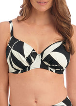 Load image into Gallery viewer, Fantasie Ile De Re Black + Cream Full Cup Bikini Top
