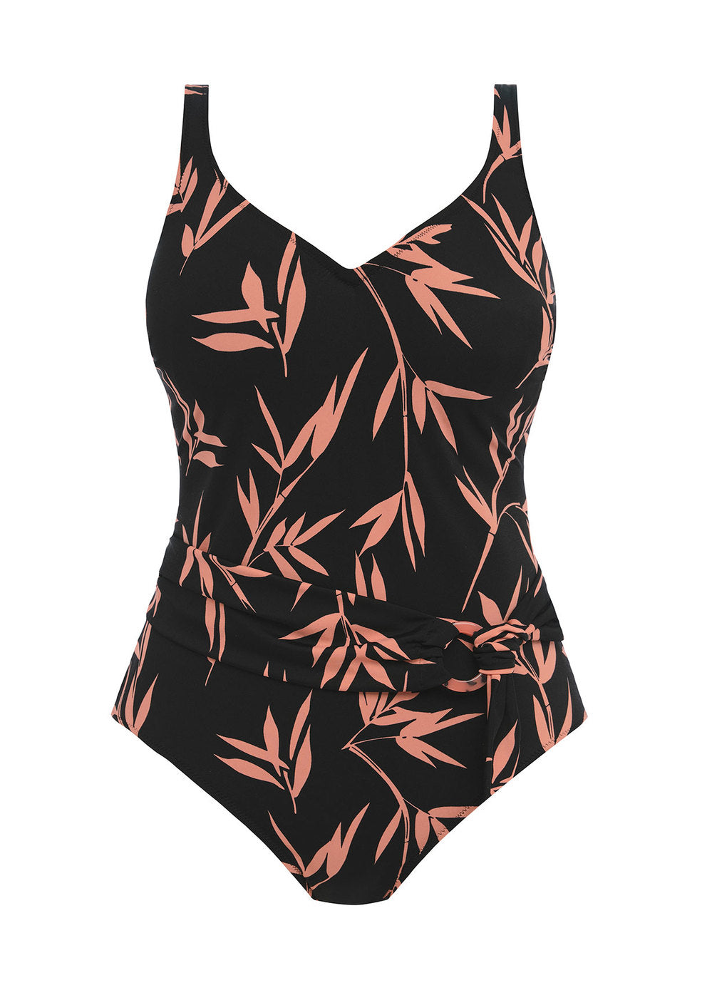 Fantasie Luna Bay Lacquered Black Plunge One-Piece Underwire Swimsuit