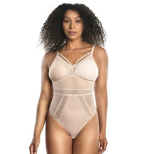 Load image into Gallery viewer, Parfait Mia Dot Strappy Wireless Padded Thong Bodysuit (Racing Red + Cameo Rose)
