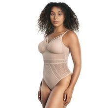 Load image into Gallery viewer, Parfait Mia Dot Strappy Wireless Padded Thong Bodysuit (Racing Red + Cameo Rose)
